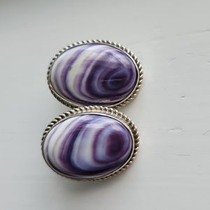 Eddie Secatero Sterling Spiny Oyster Earrings